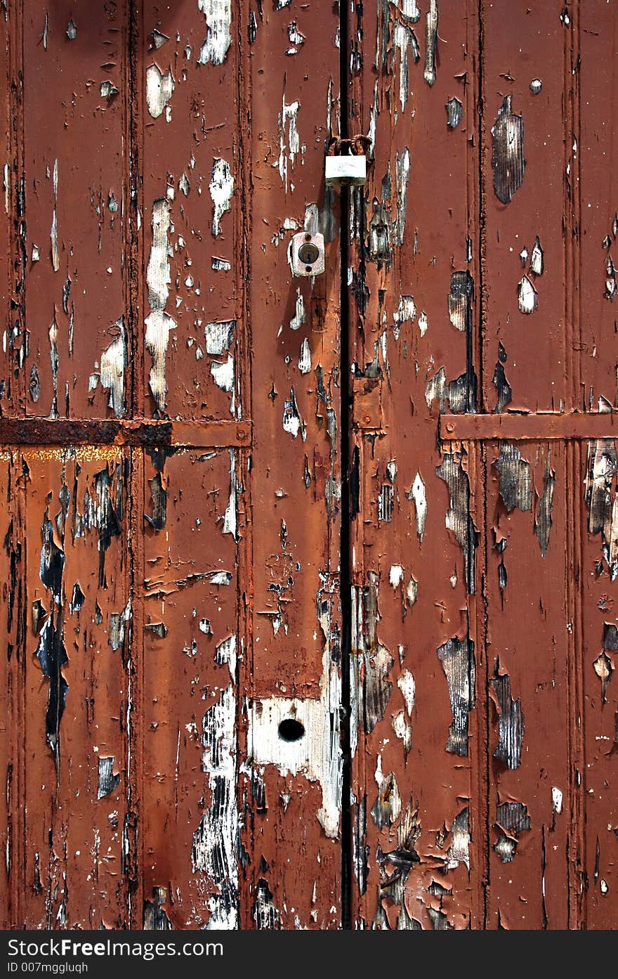 An old door with peeled painting