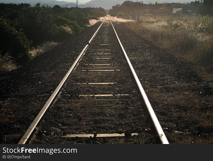 Railway track dissapearing into the distance