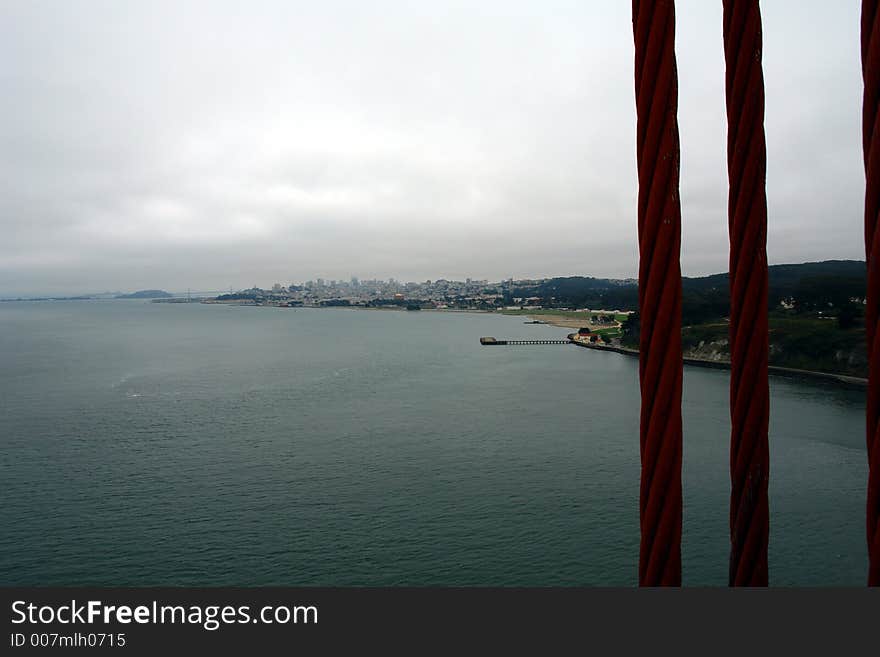 View of san francisco from the golden gate bridge