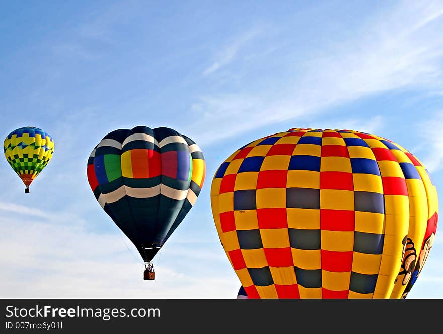 Colorful balloons flying in the sky