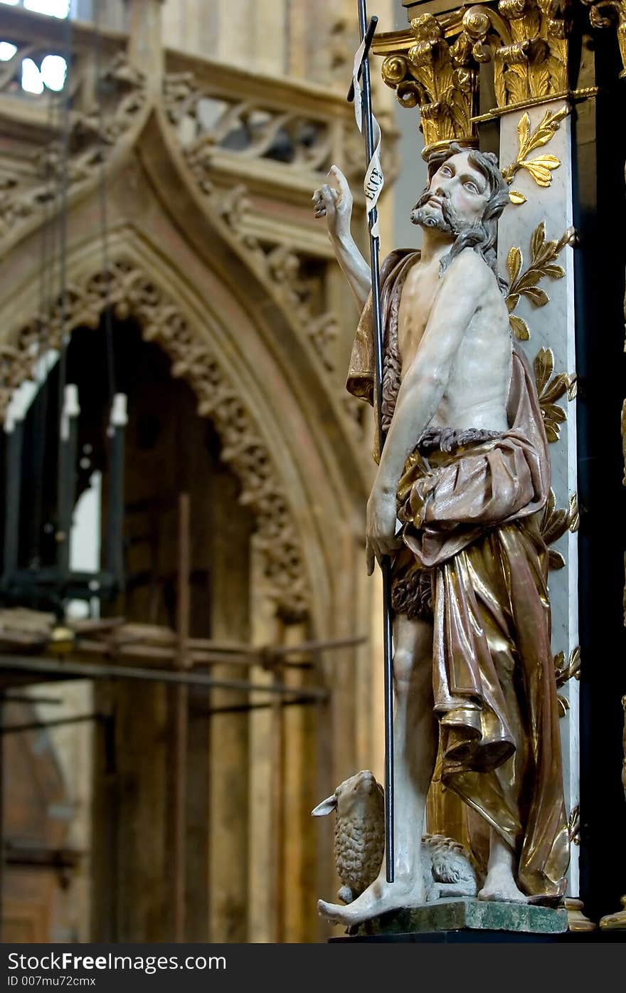 Inside Prague's old medievl cathedral. Inside Prague's old medievl cathedral