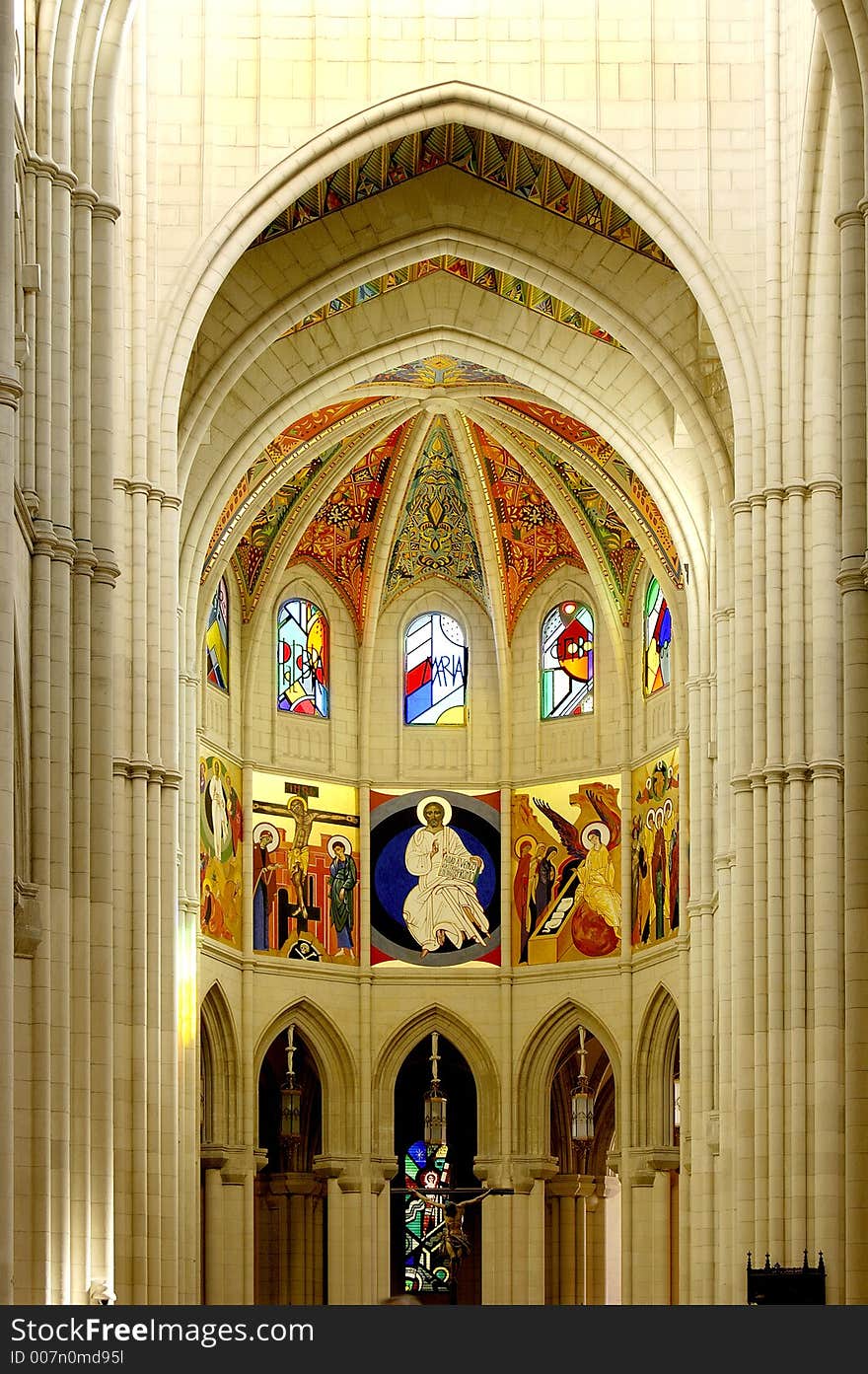 Cathedral of Almudena in Madrid. Principal dome