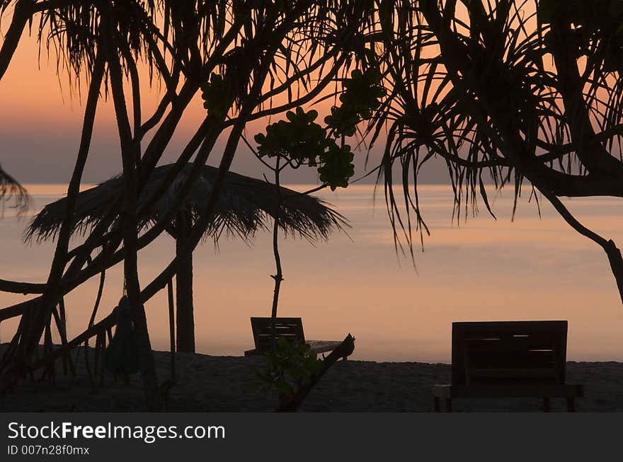 Ngwe Saung evening on the beach. Ngwe Saung evening on the beach