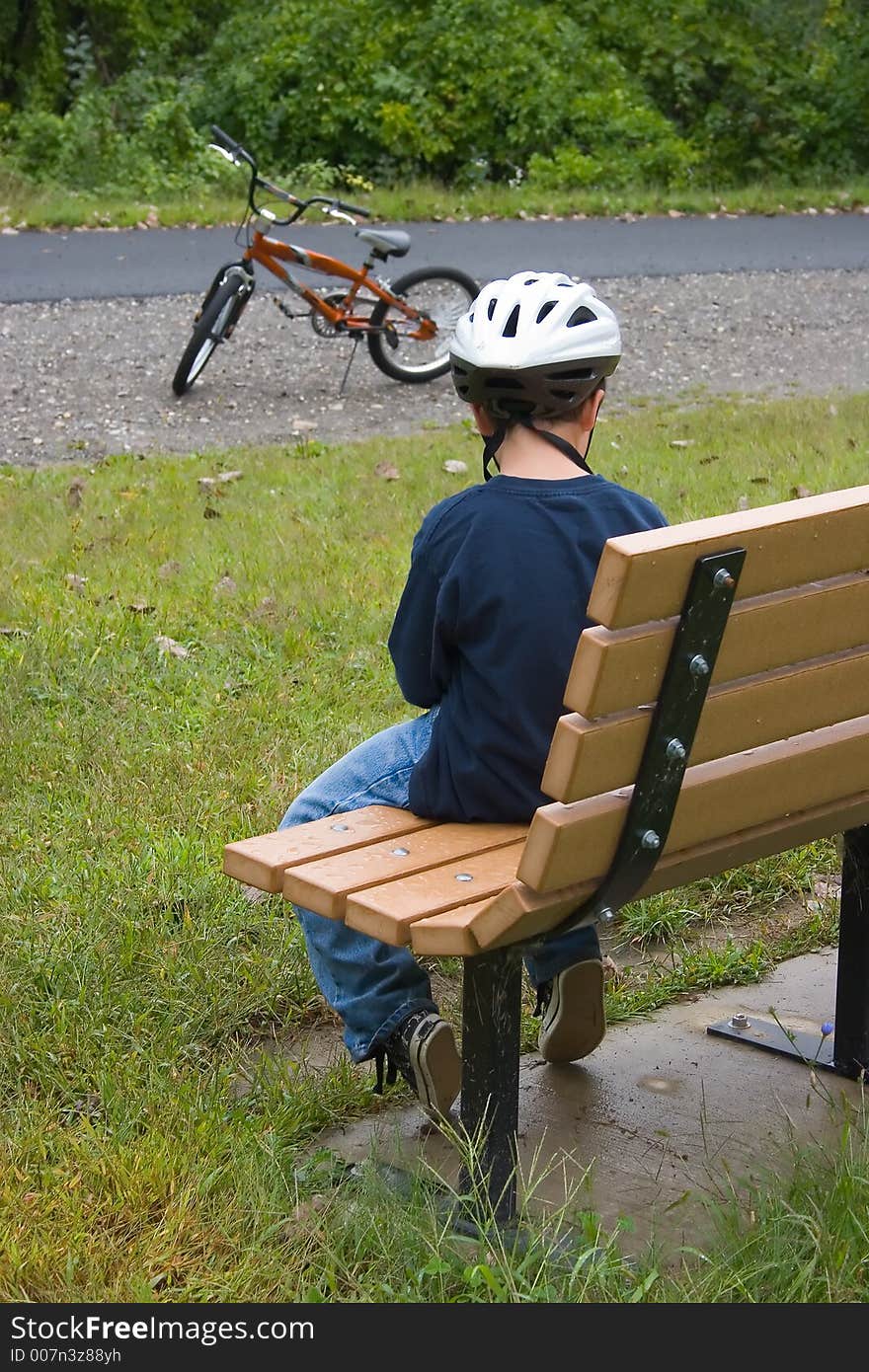 Boy Cyclist Resting_7833-1S