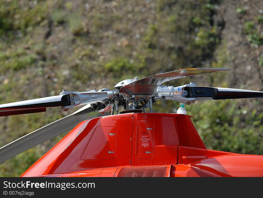 Proppeler of a slovak resue helicopter. Proppeler of a slovak resue helicopter.