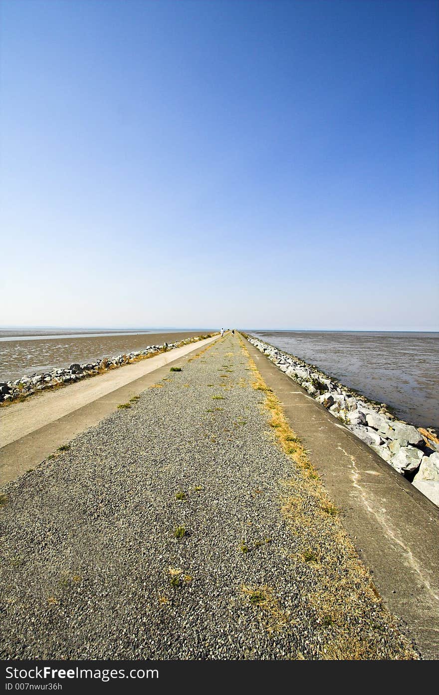 Long path over blue sky