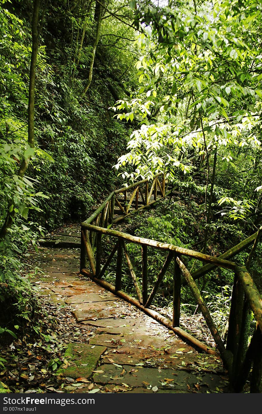 Flagstone alley in the mountain of Sichuan province of China. Flagstone alley in the mountain of Sichuan province of China