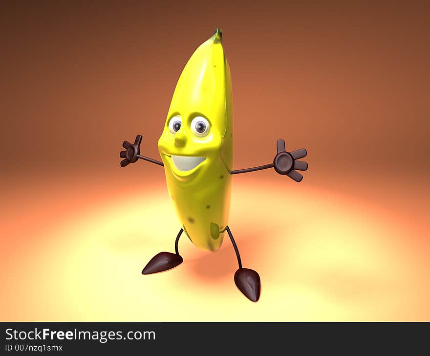 A 3d generated Toon banana