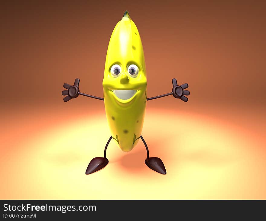 A 3d generated Toon banana