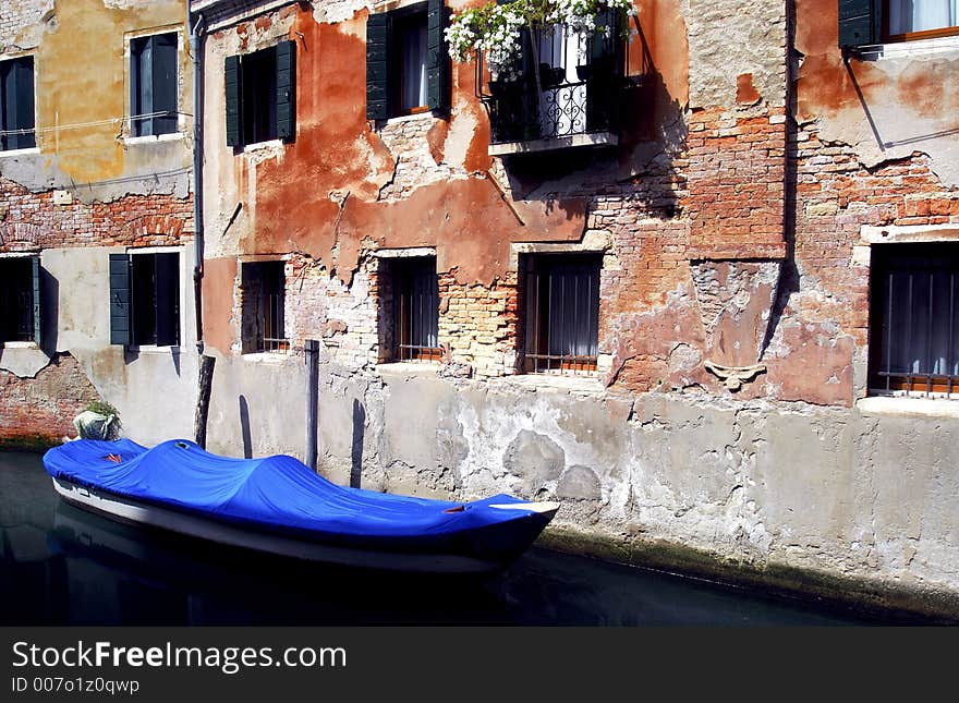 A very simple but wonderfully peaceful setting on a canal in Venice. A very simple but wonderfully peaceful setting on a canal in Venice.