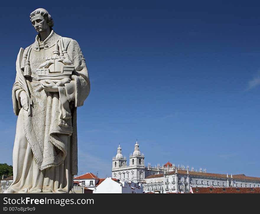 Monument in the historical part of Lisbon