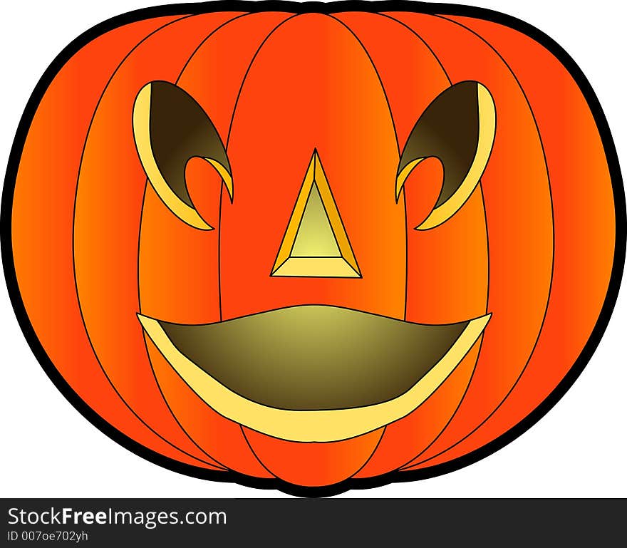 Raster cartoon graphic depicting a Halloween Jack-O-Lantern. Raster cartoon graphic depicting a Halloween Jack-O-Lantern