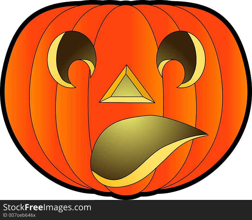 Raster cartoon graphic depicting a Halloween Jack-O-Lantern. Raster cartoon graphic depicting a Halloween Jack-O-Lantern