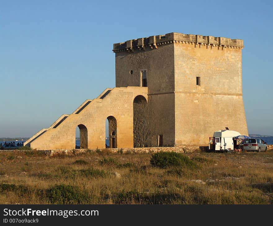 The tower at sea in Italy,S.Isidoro