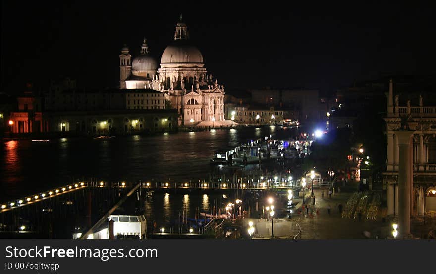 Venice at night panorama