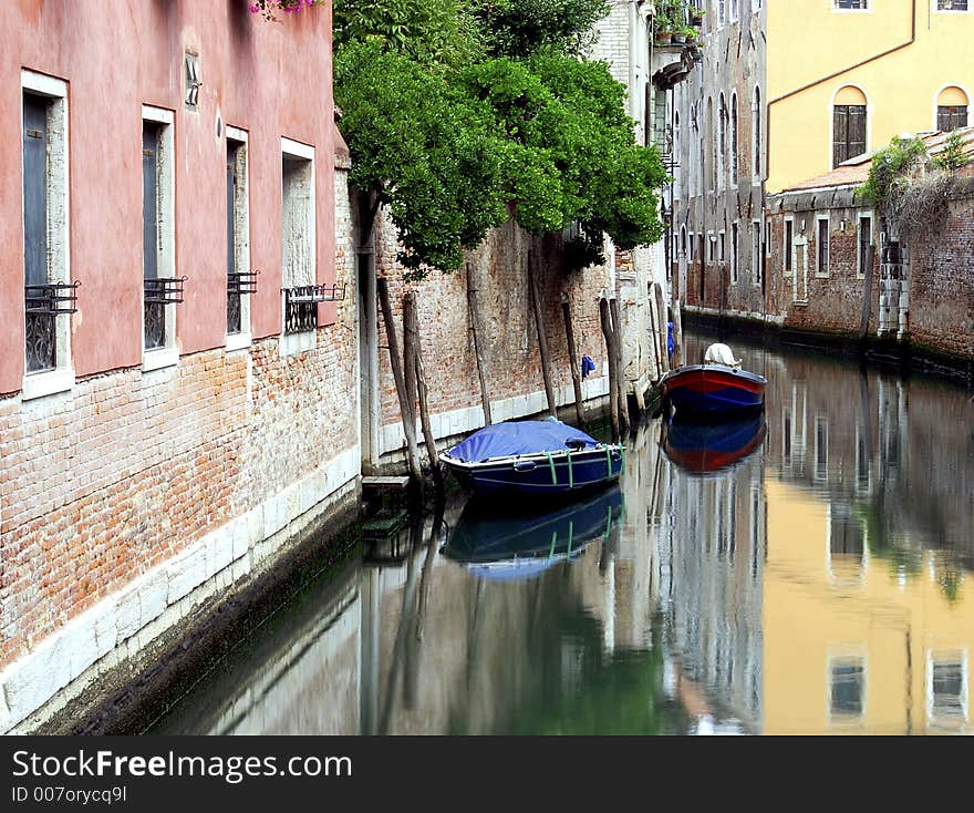 One of the many quiet but pretty canals in Venice. One of the many quiet but pretty canals in Venice.