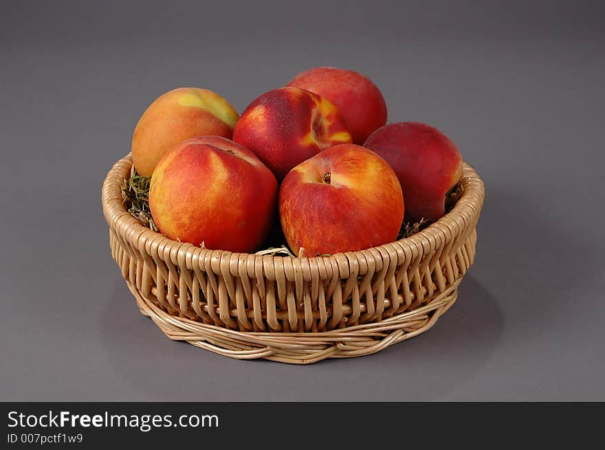 Peaches in a basket