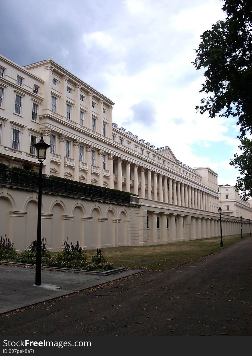 A view of the outside of the mall galleries a short distance from Buckingham palace in London.