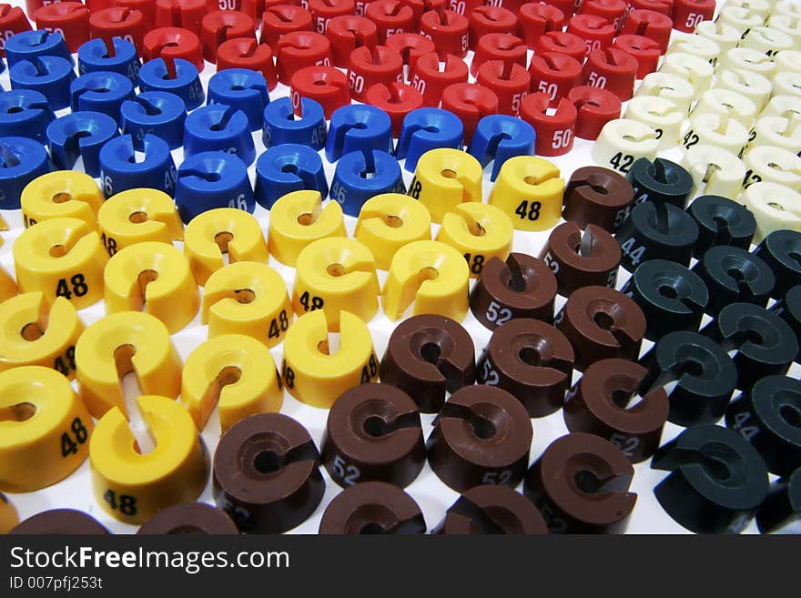 A lot of colour size washers