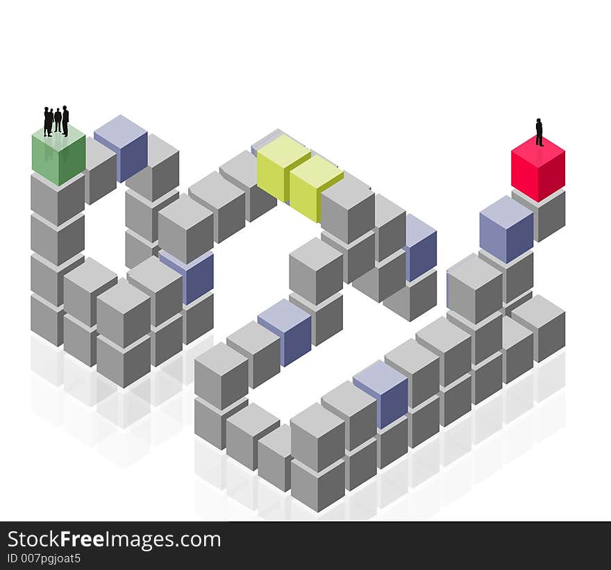 Abstract group corporate, corporation concept - cubes. Abstract group corporate, corporation concept - cubes