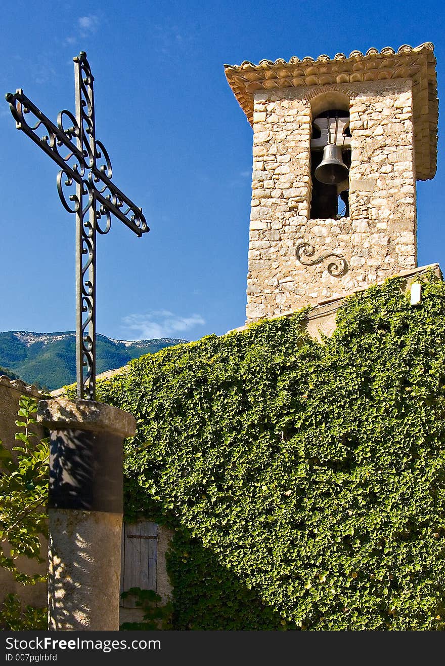 The church at the village of Brantes at the foot of Mount Ventoux in France. The church at the village of Brantes at the foot of Mount Ventoux in France.