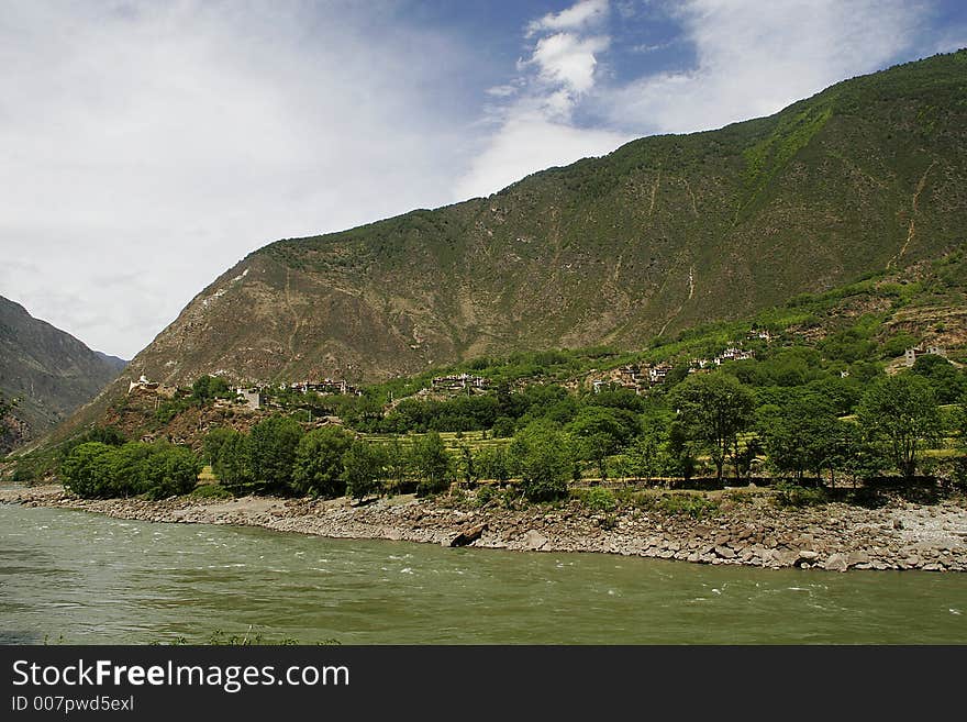 Unknown river in Sichuan province,China. Unknown river in Sichuan province,China