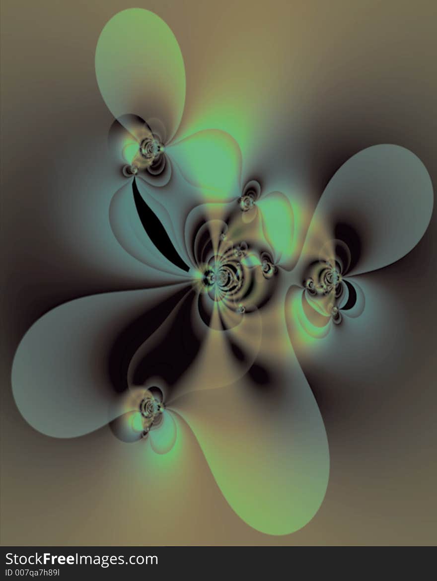 Abstract fractal image resembling petals lit by spotlights. Abstract fractal image resembling petals lit by spotlights