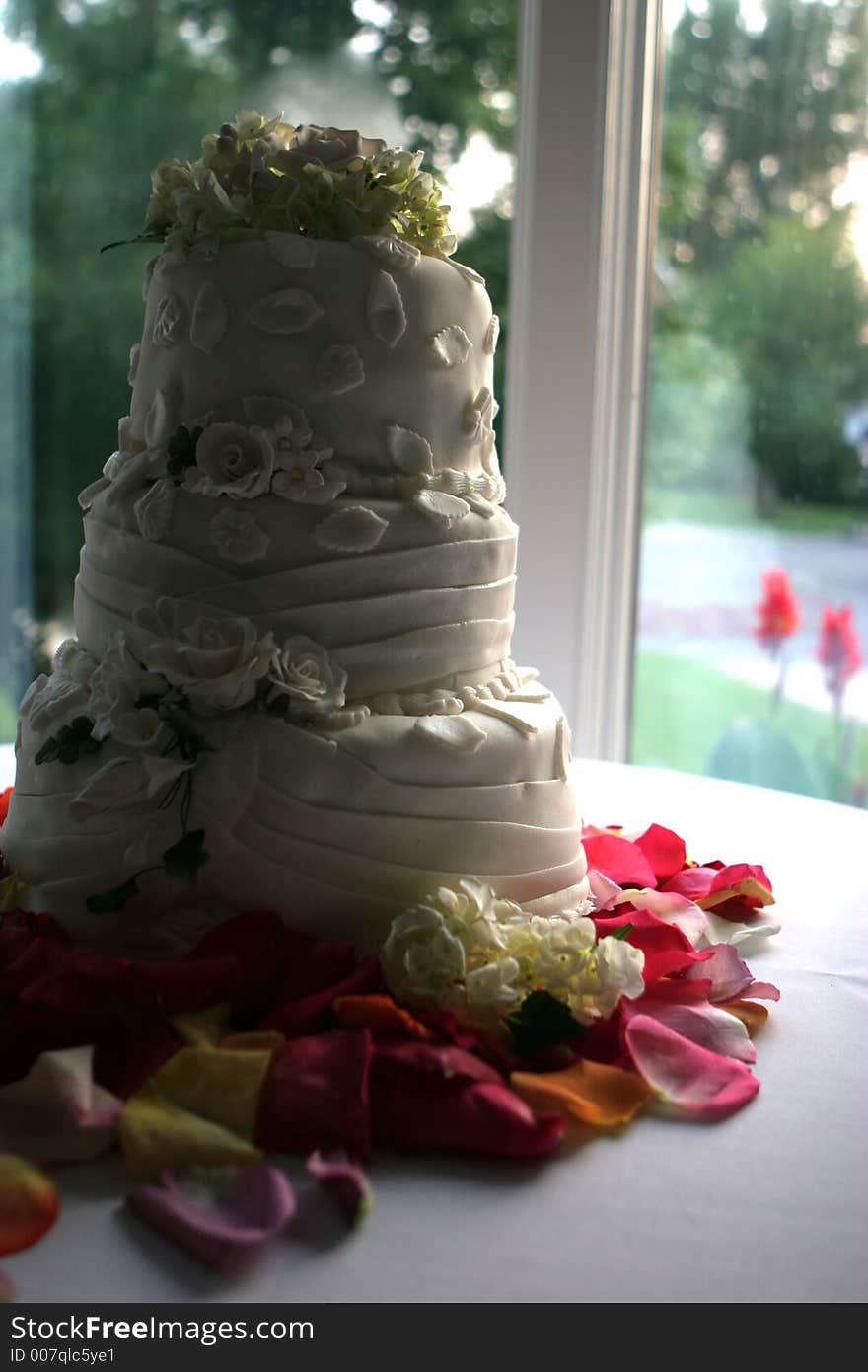 Wedding cake on table