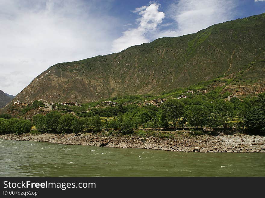 Unknown river in Sichuan province,China. Unknown river in Sichuan province,China