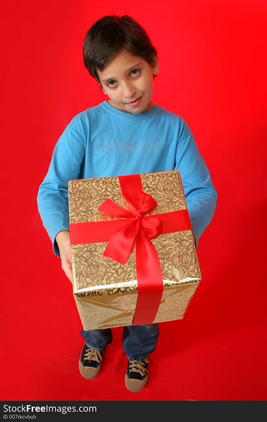 Boy with a christmas gift