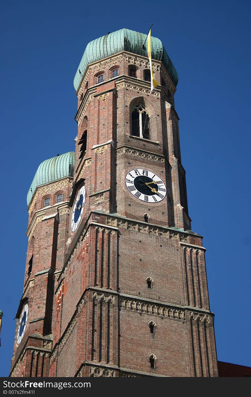 Towers of frauenkirche in munich, germany