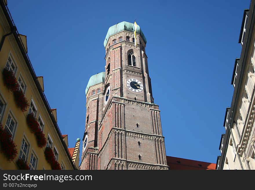 View of frauenkirche in munich, germany