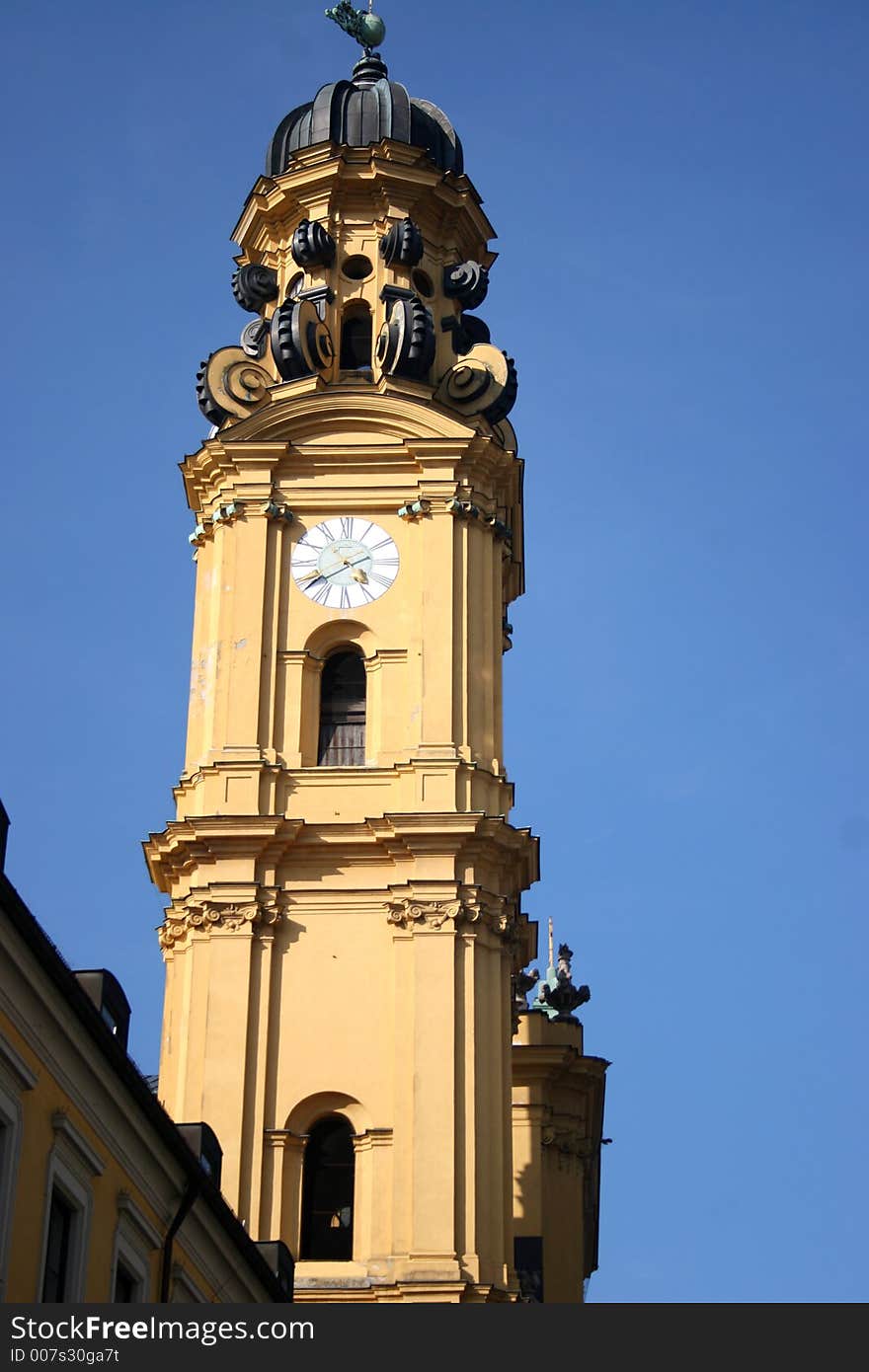 Tower of theatinerkirche in munich, germany