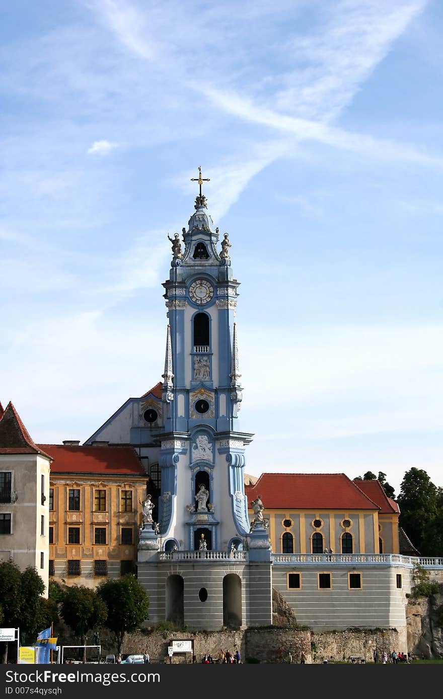 Digital photo of the Stift Duernstein (Diocese Duernstein) in Austria .