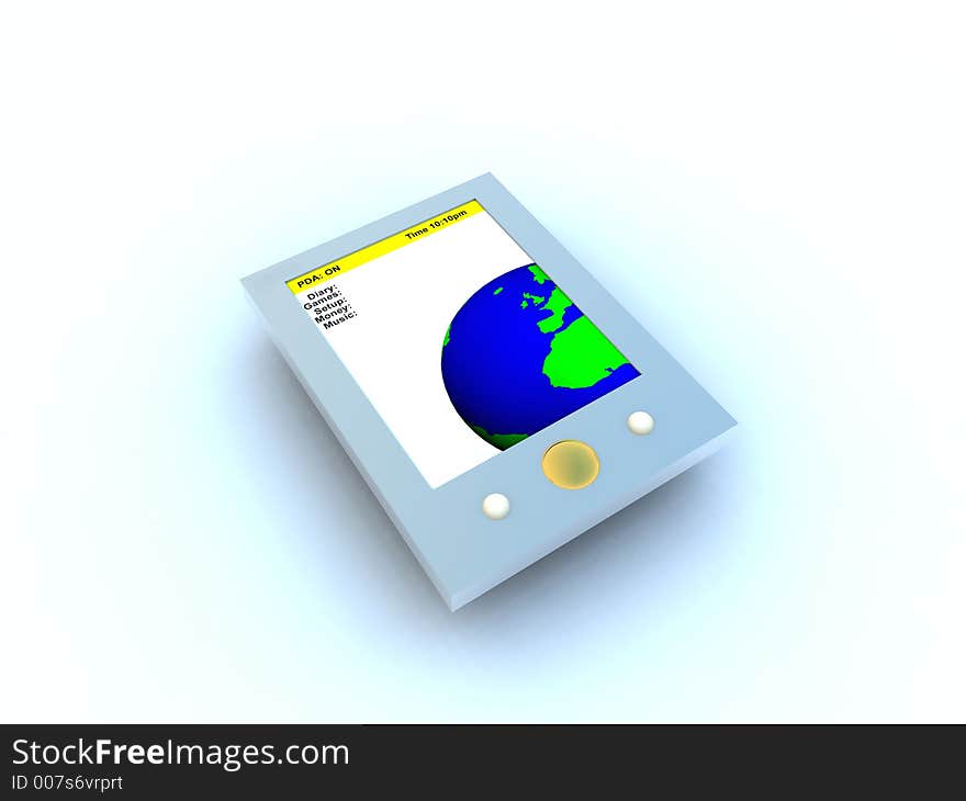 A computer created image of a PDA. A computer created image of a PDA.