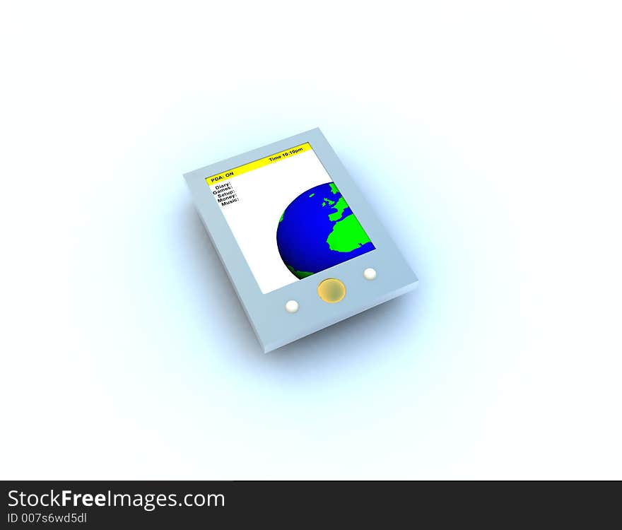 A computer created image of a PDA. A computer created image of a PDA.