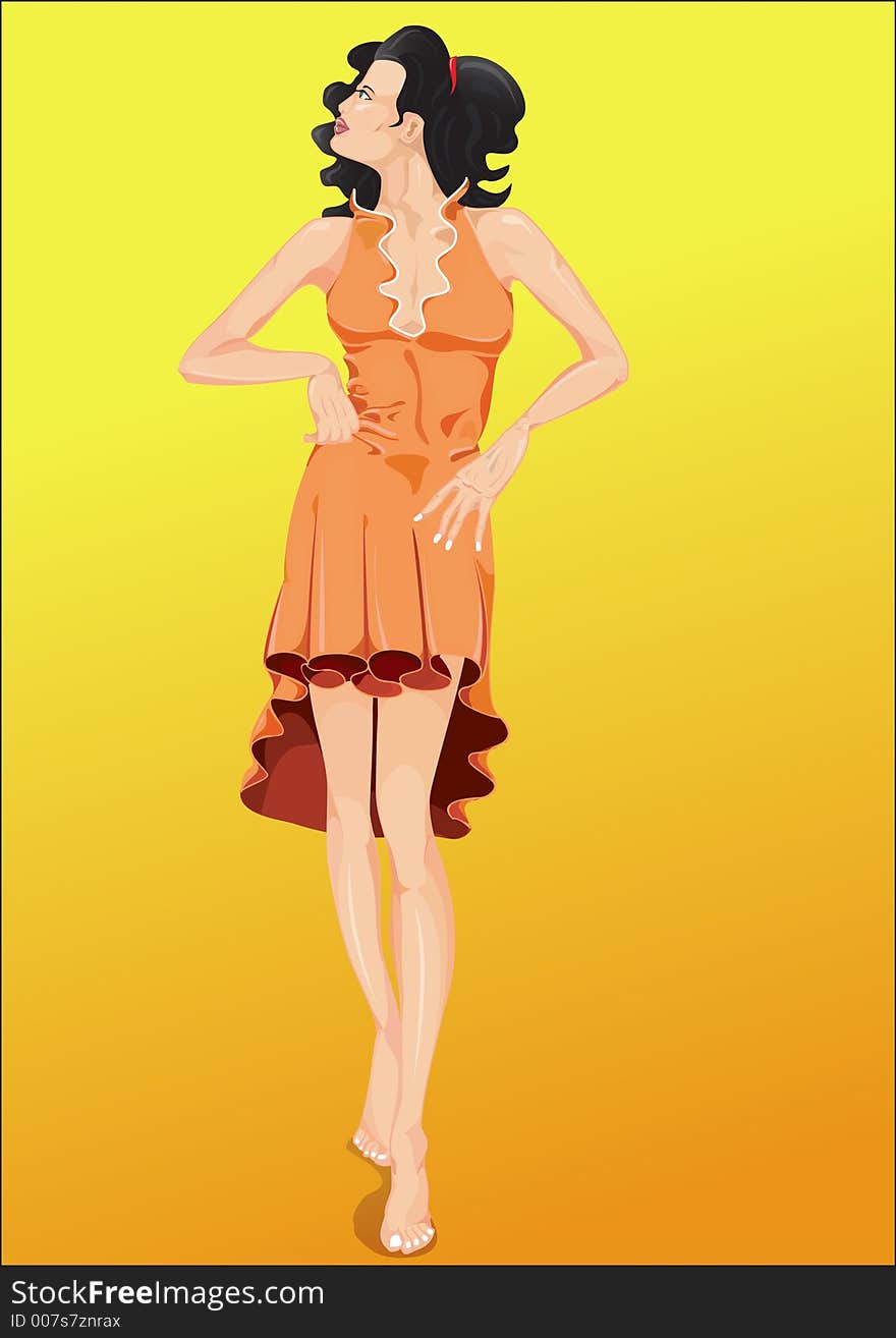 This is an illustration of a woman wearing a cocktail dress. This is an illustration of a woman wearing a cocktail dress