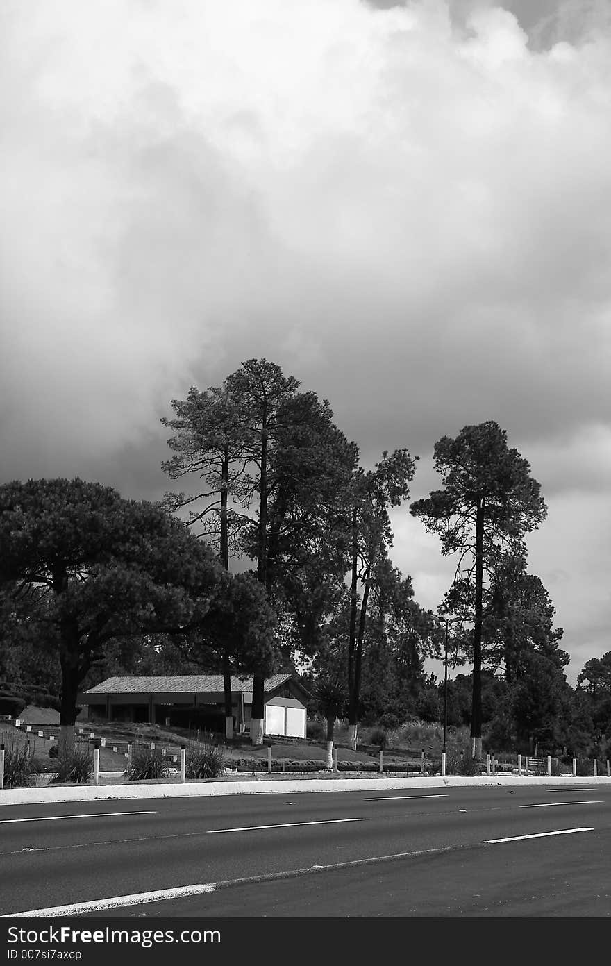 Highway In Black And White