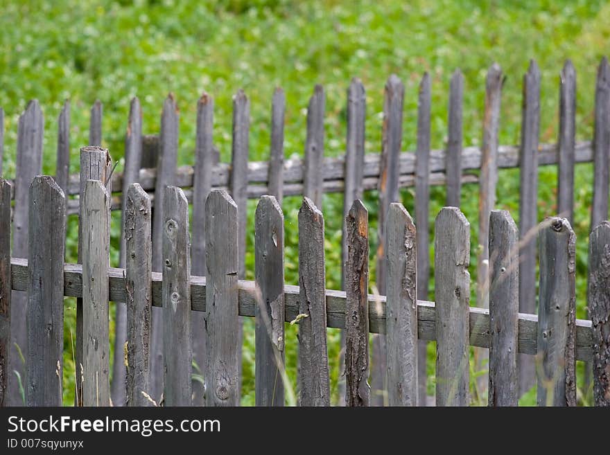 Fence detail on meadow