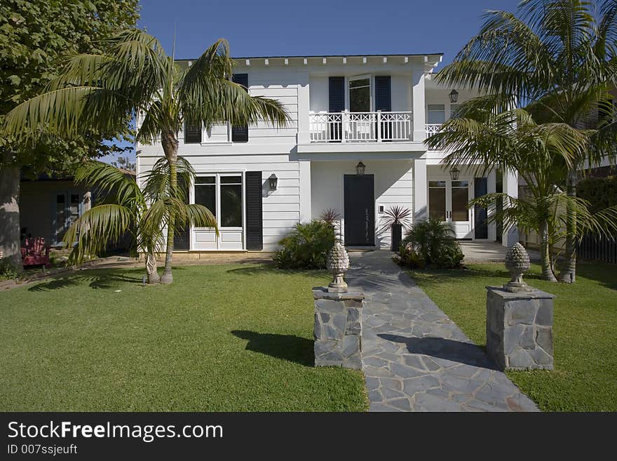 Exterior shot of a custom home in Newport Beach, CA.