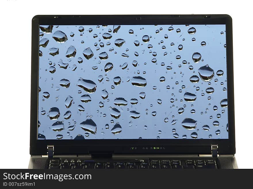 Notebook Isolated With Rain Drops