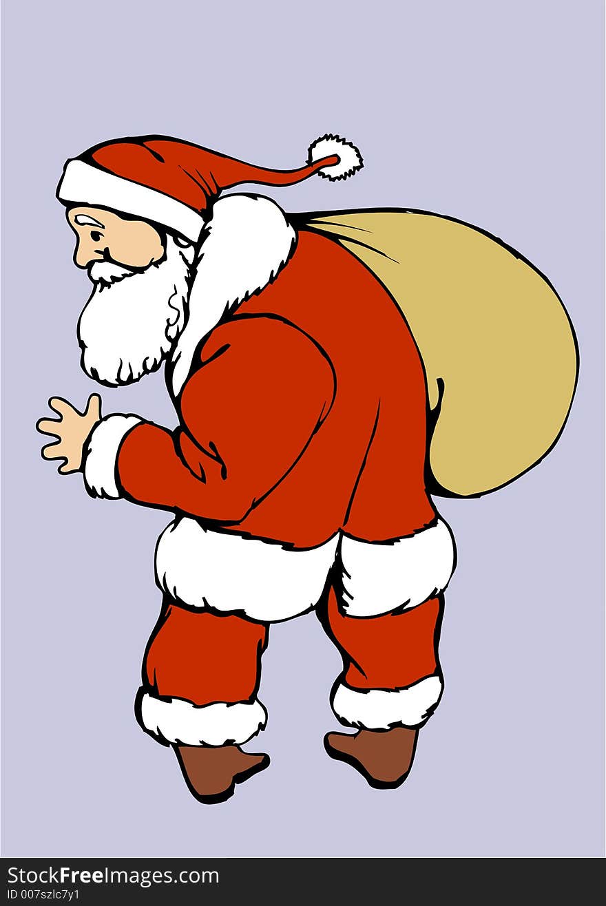 Vector art - surprise! Santa is here. Vector art - surprise! Santa is here.