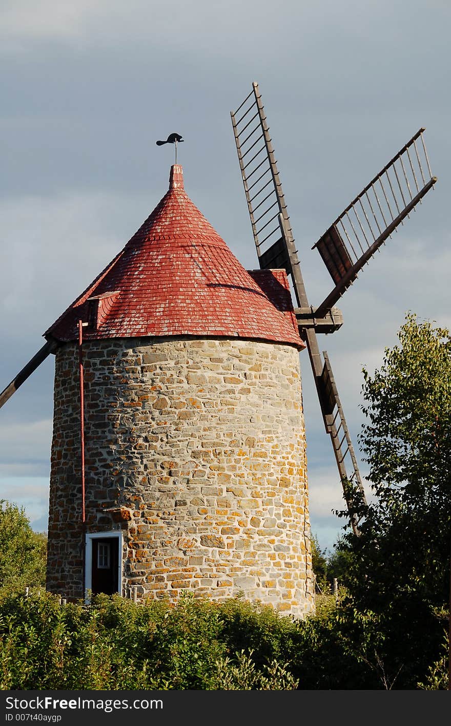 Mill in field. Mill in field