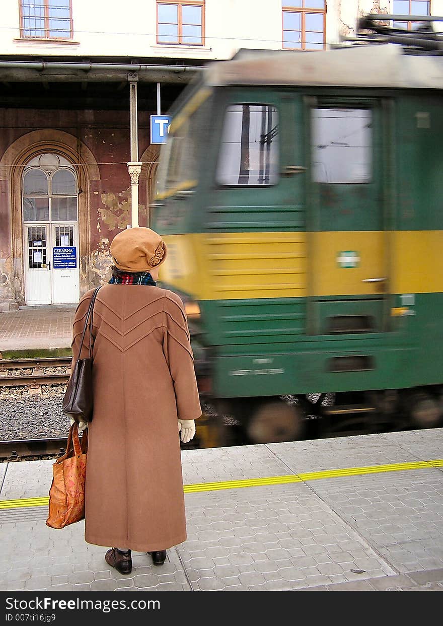 Old women and train