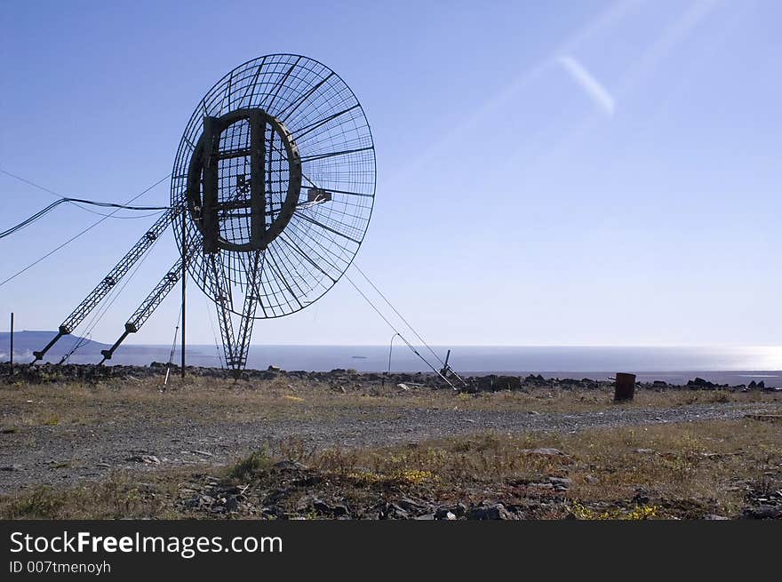 The thrown station of distant space communication. The thrown station of distant space communication