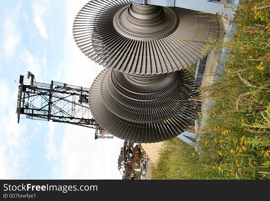 Turbines wheel in the mining industry museum, Saxonia, Germany