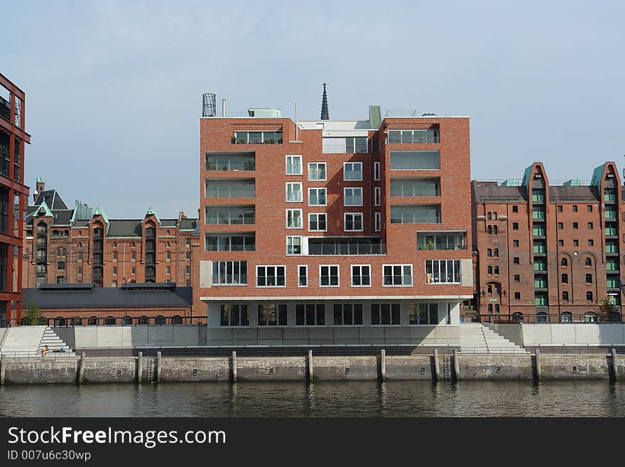 Modern building in Hamburg harbor