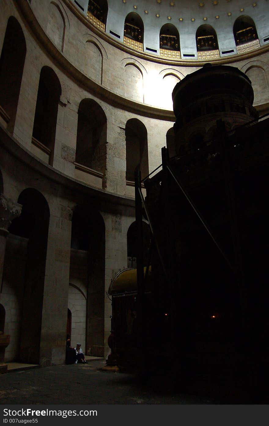 The inside of the church of the tomb in Jerusalem. The inside of the church of the tomb in Jerusalem.