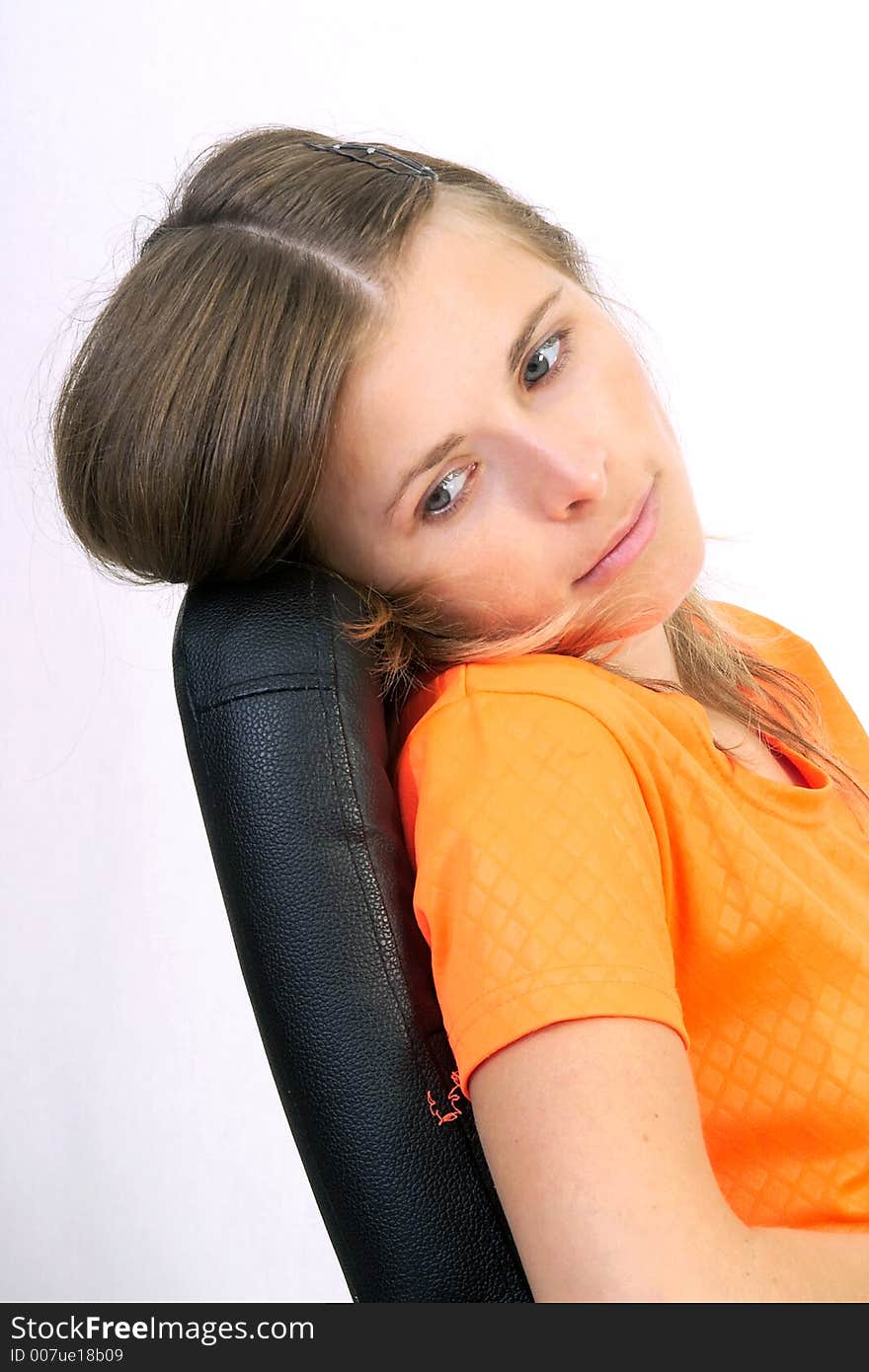 Beautiful women dreaming on a chair. Beautiful women dreaming on a chair