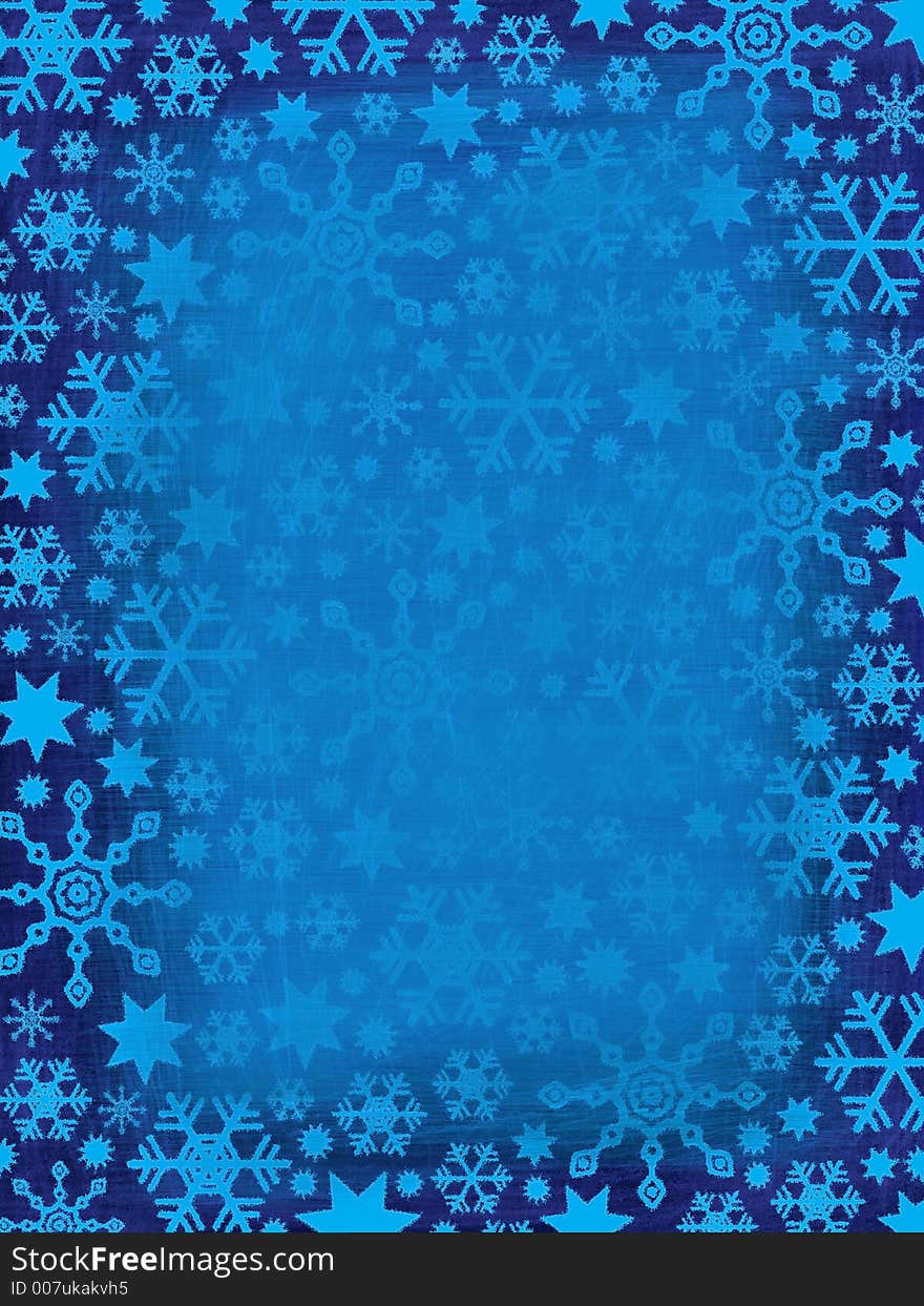 Grungy Snowflakes Border